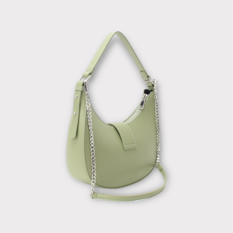 Sac à main demi-lune avec boucle dorée