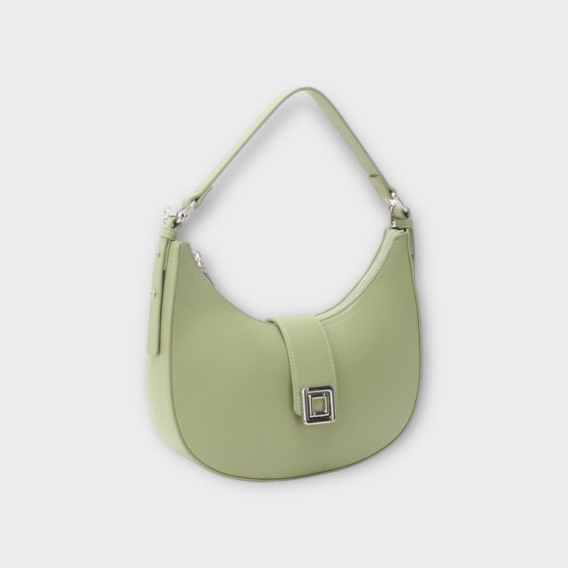Sac à main demi-lune avec boucle dorée