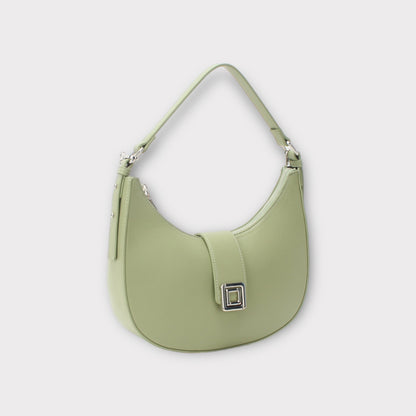 Sac à main demi-lune avec boucle dorée