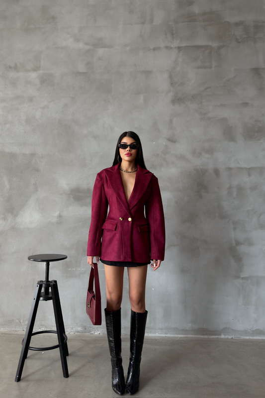 Blazer Rouge Bordeaux