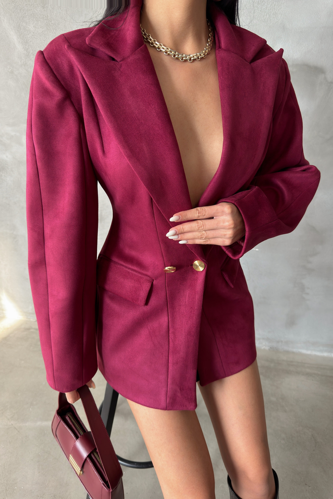 Blazer Rouge Bordeaux