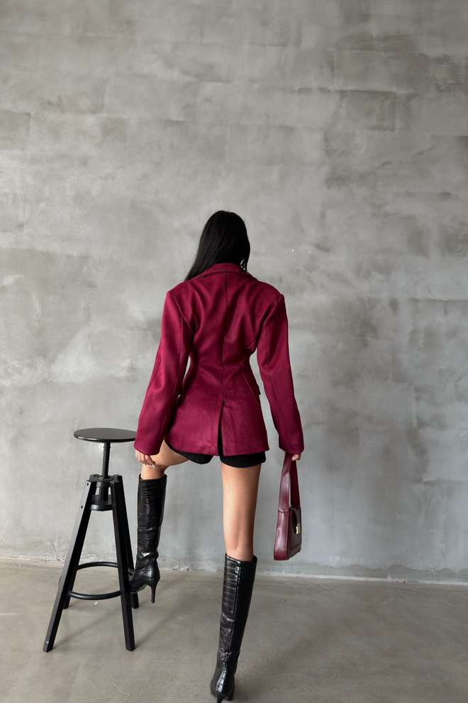 Blazer Rouge Bordeaux