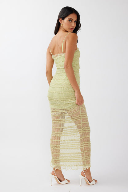 Robe Longue en Dentelle - Vert
