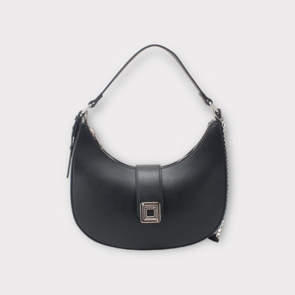 Sac à main demi-lune avec boucle dorée