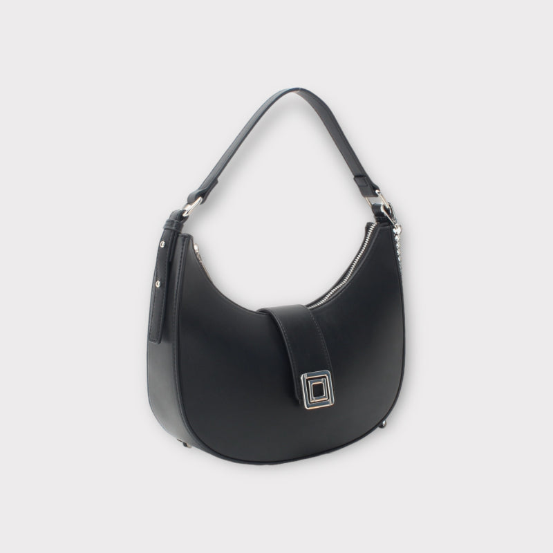 Sac à main demi-lune avec boucle dorée