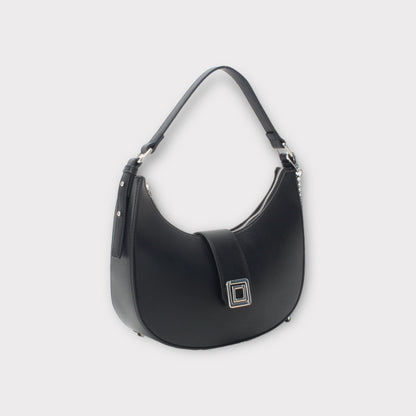 Sac à main demi-lune avec boucle dorée