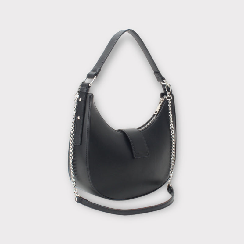 Sac à main demi-lune avec boucle dorée