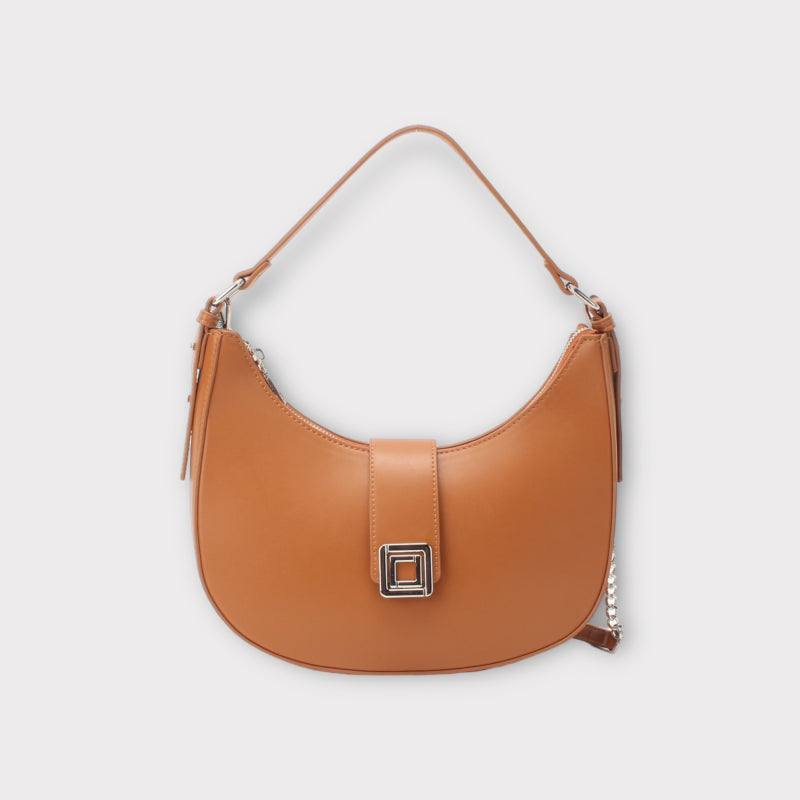 Sac à main demi-lune avec boucle dorée
