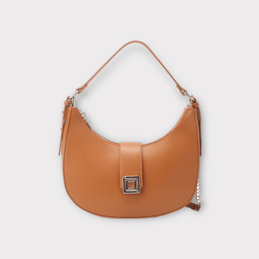 Sac à main demi-lune avec boucle dorée