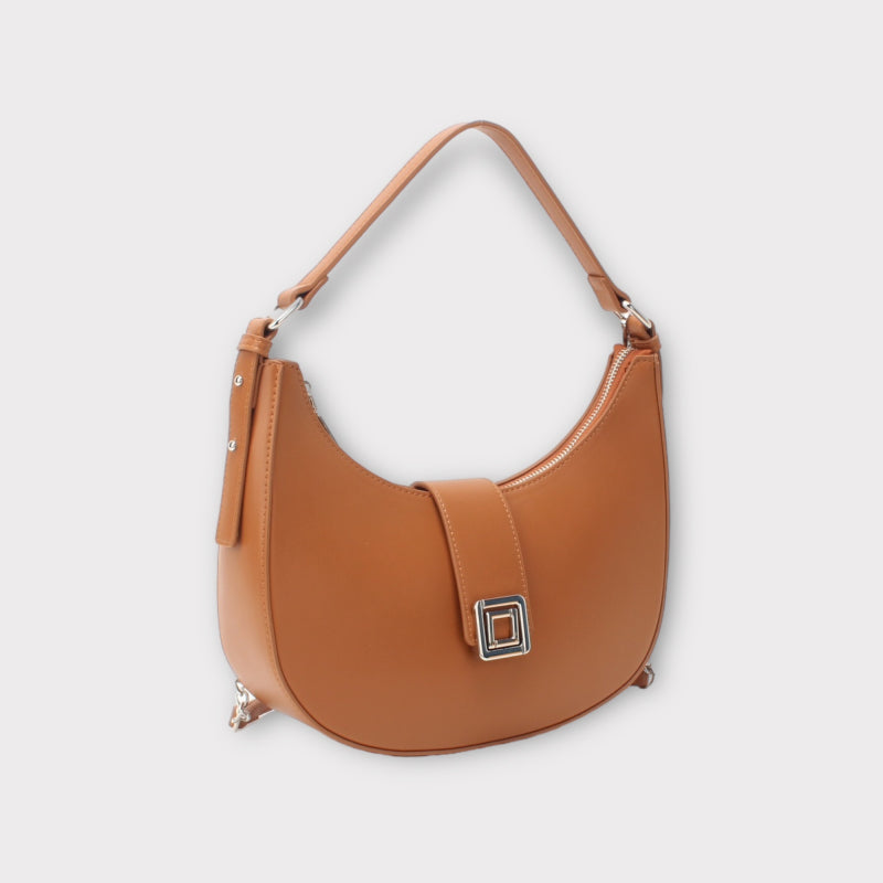 Sac à main demi-lune avec boucle dorée