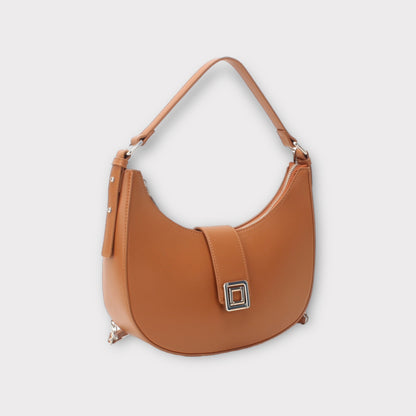 Sac à main demi-lune avec boucle dorée