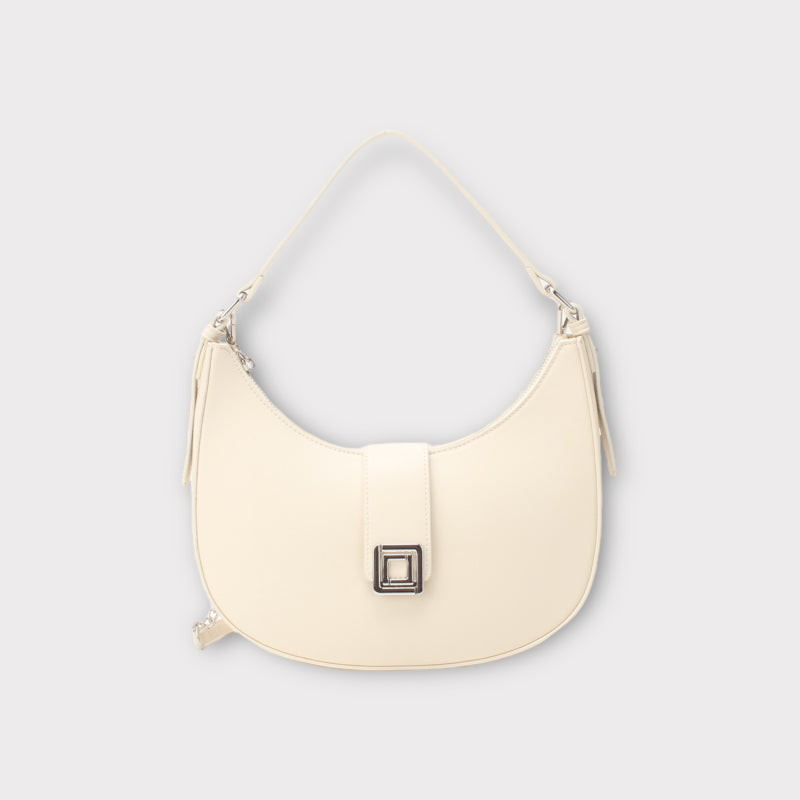 Sac à main demi-lune avec boucle dorée