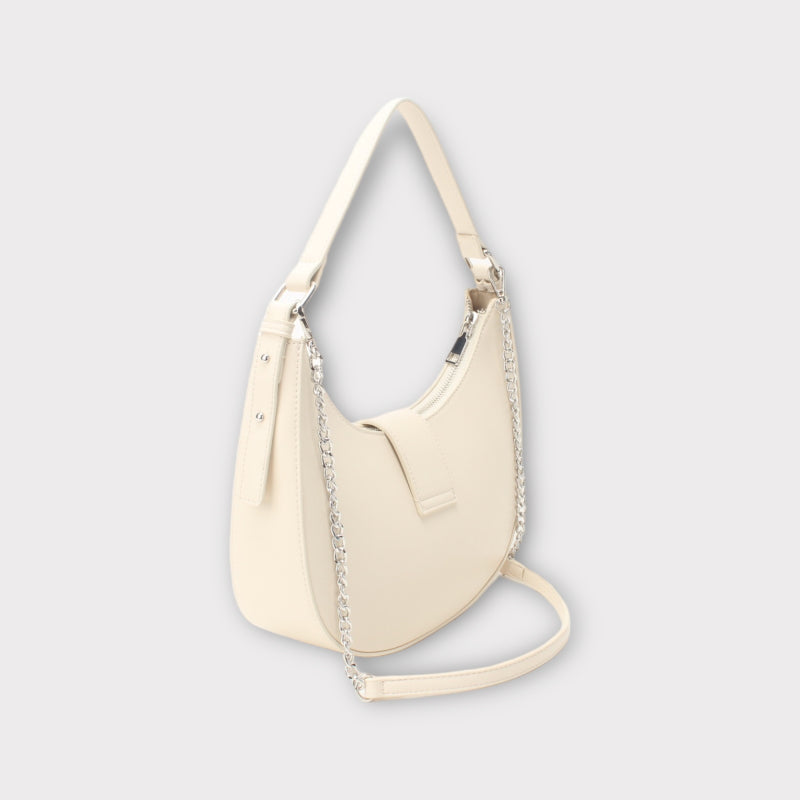 Sac à main demi-lune avec boucle dorée