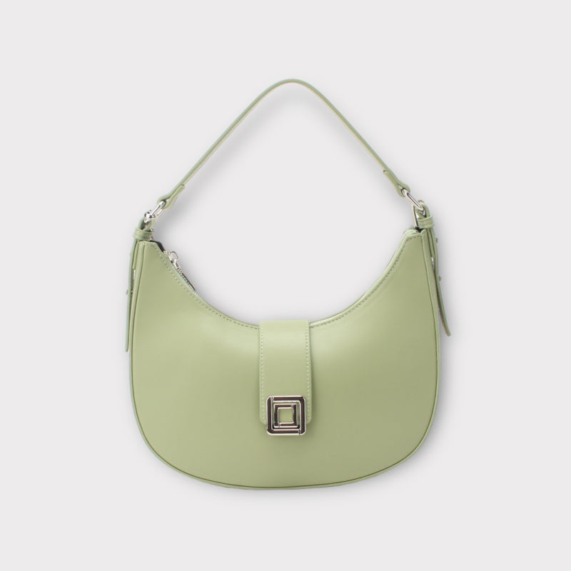 Sac à main demi-lune avec boucle dorée